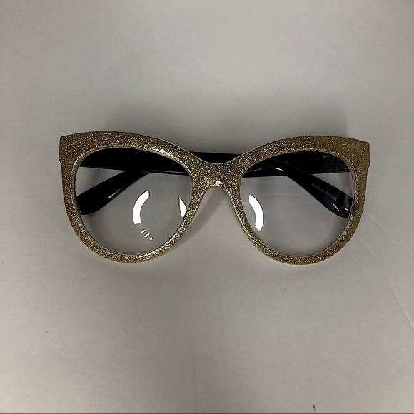 2 for $10 Girls “Golden Sparkle Cat Eye ” Glasses - Picture 1 of 1